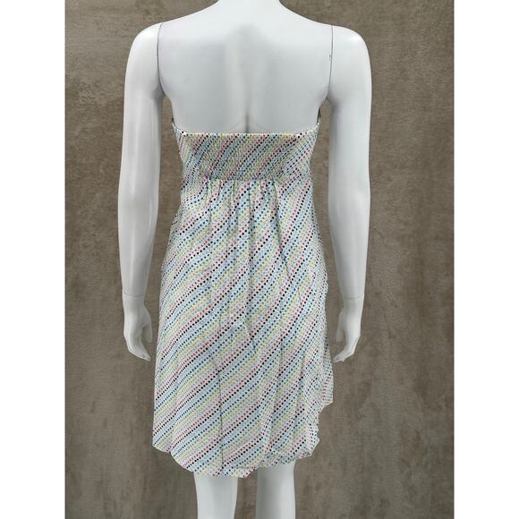 Lilly Pulitzer Dress Womens 2 White Rainbow Polka Dot Strapless Seersucker Beach - Picture 6 of 12